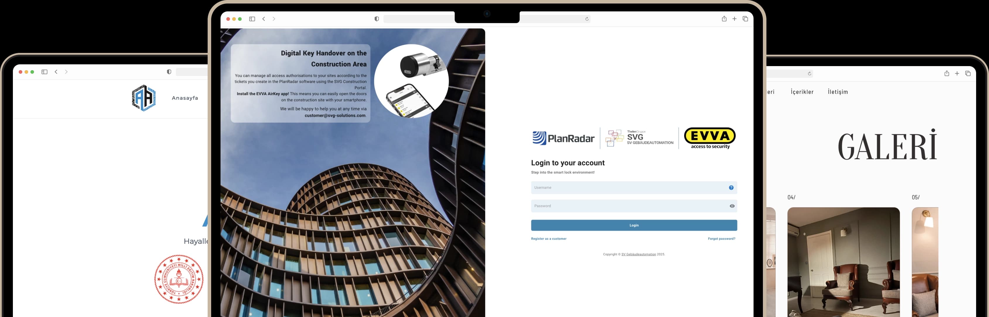Screenshots of websites designed by Erinç Polat