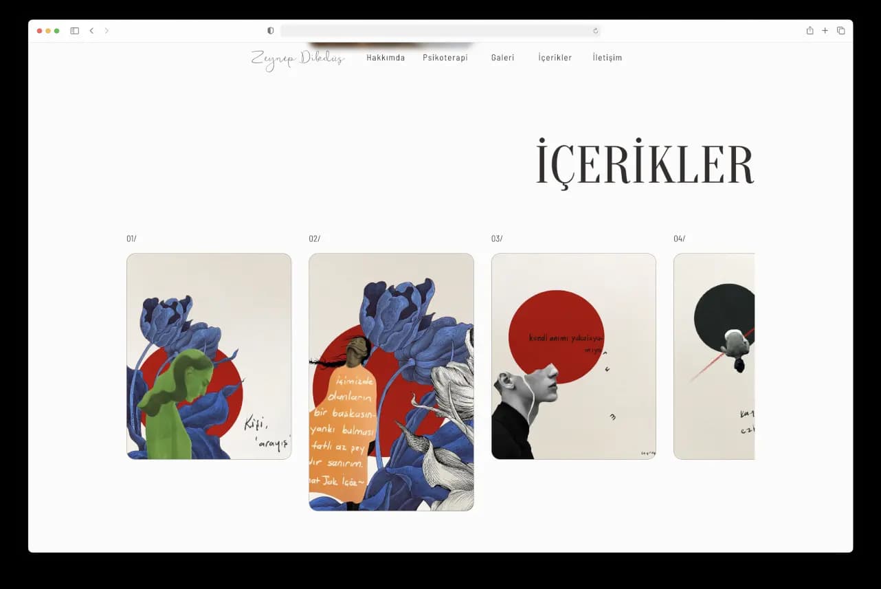 Zeynep Dikdüş website screenshot